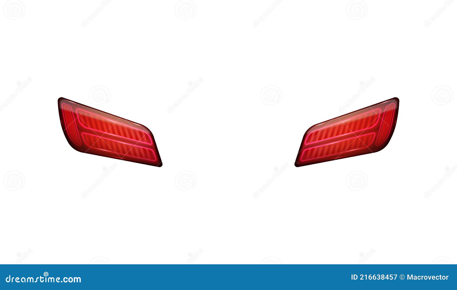 Car Headlights. Realistic Round Bright Cars Headlight, Light Flares And