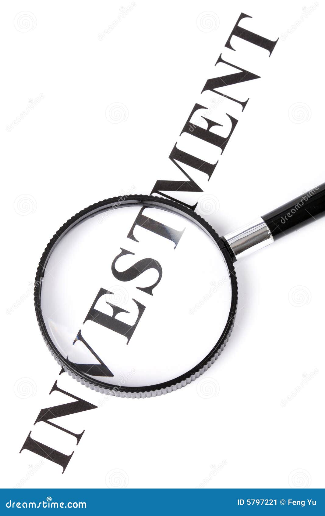 Headline Investment and Magnifier Stock Image Image of magnifying