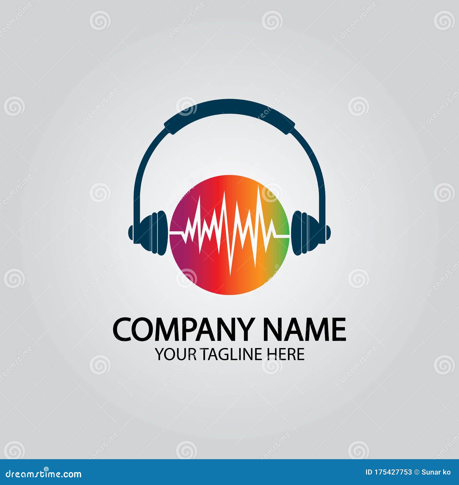 Headphone DJ, Music Studio Recording, Soundwave Logo Design Inspiration ...