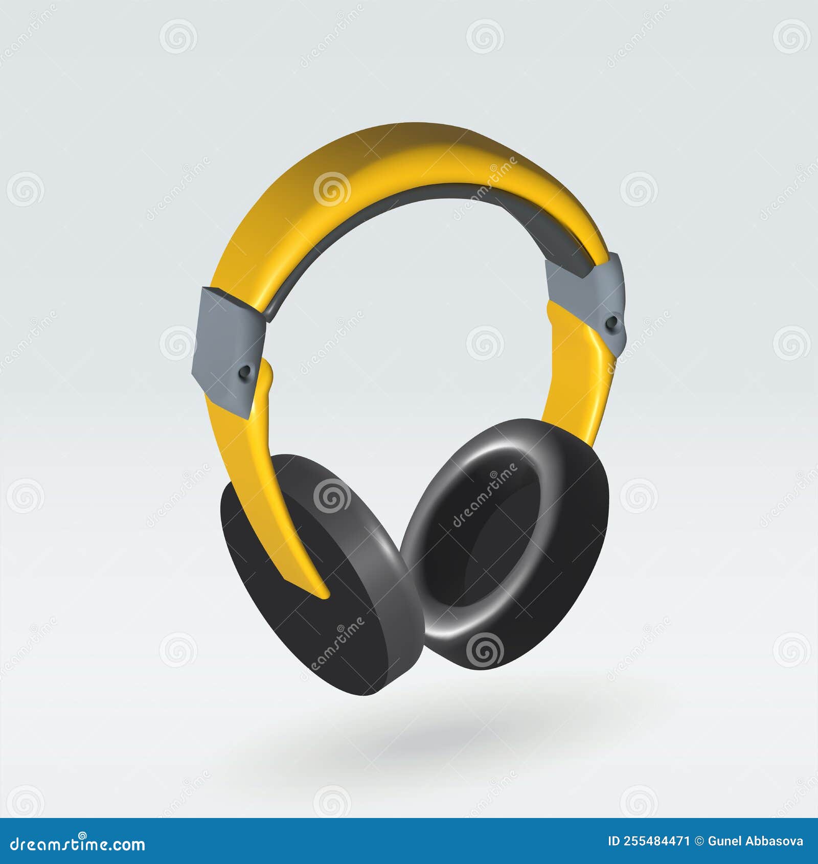Headphone Isolated 3d Icon. Headphones 3d Illustration Stock