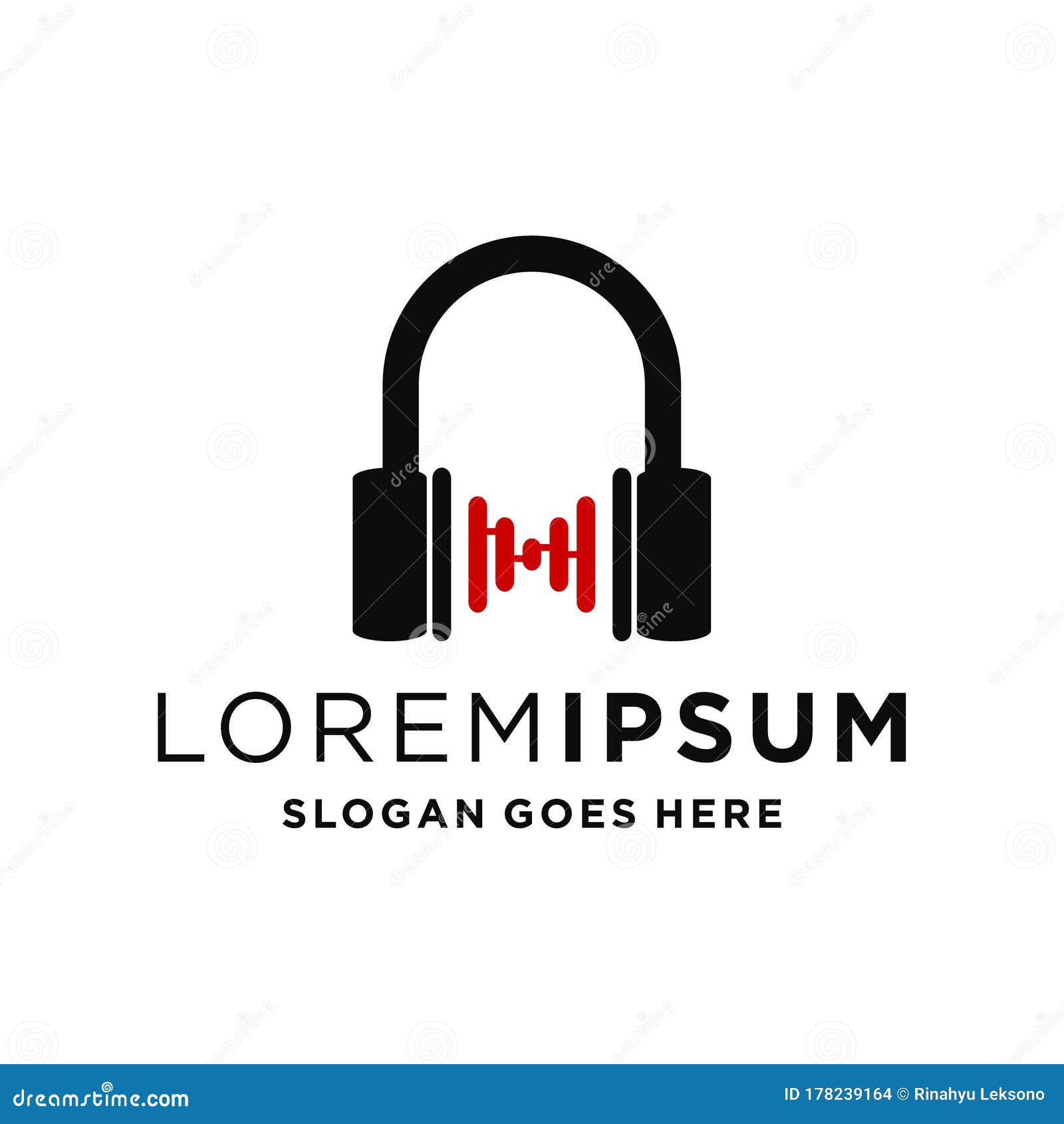 Headphone Logo Design. Music Icon Logo Stock Vector Illustration of