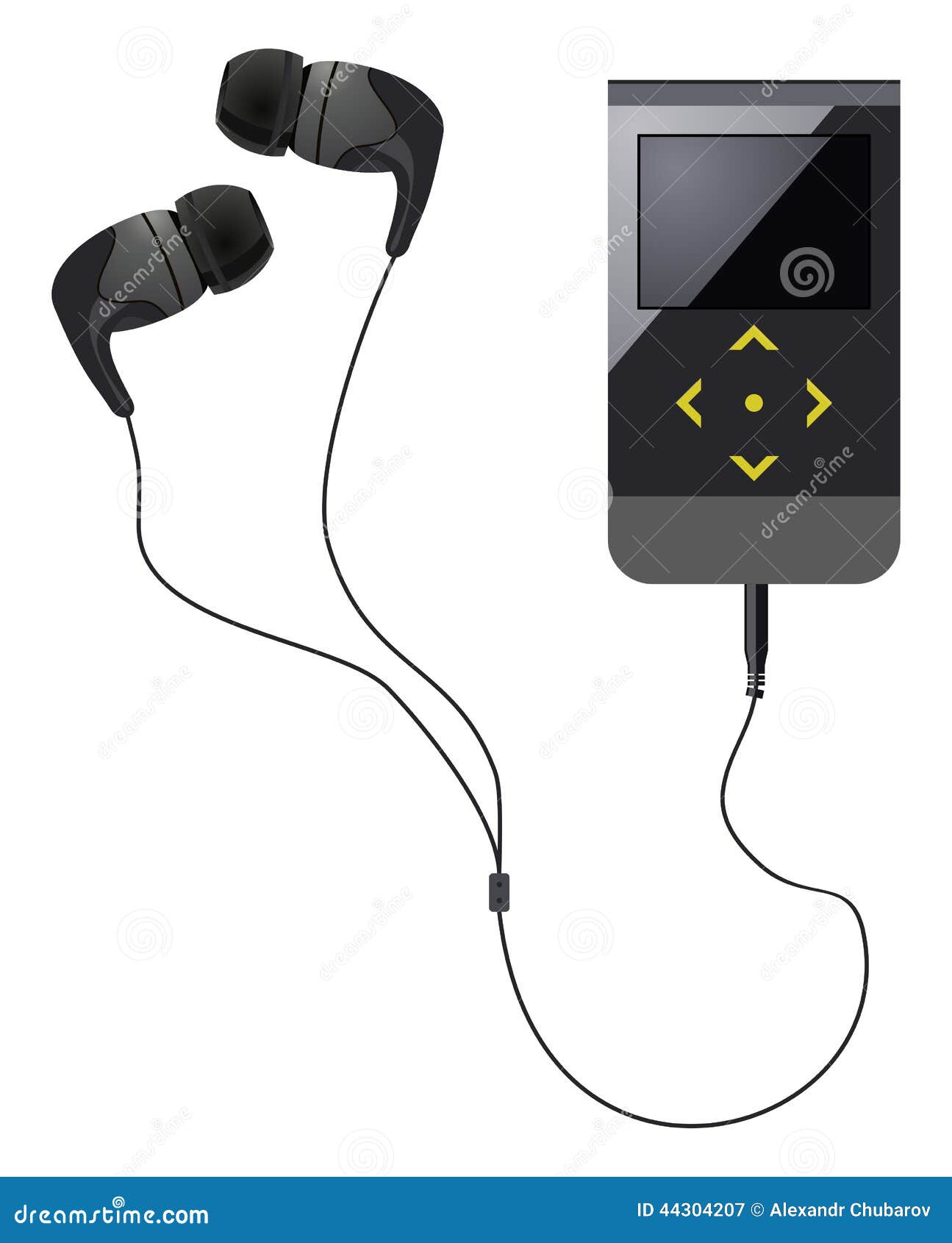 Headphone player stock illustration. Illustration of music 44304207
