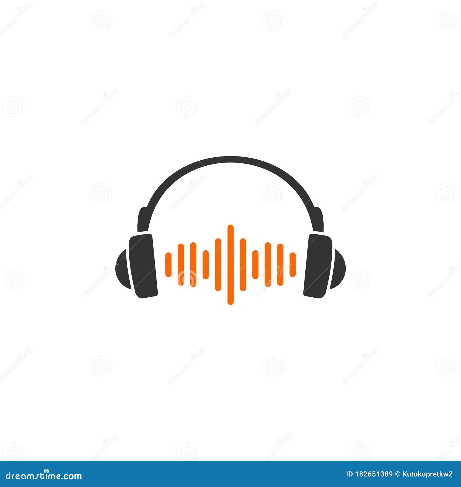 Headphone and Sound Wave Icon Vector Logo Template Illustration Design ...