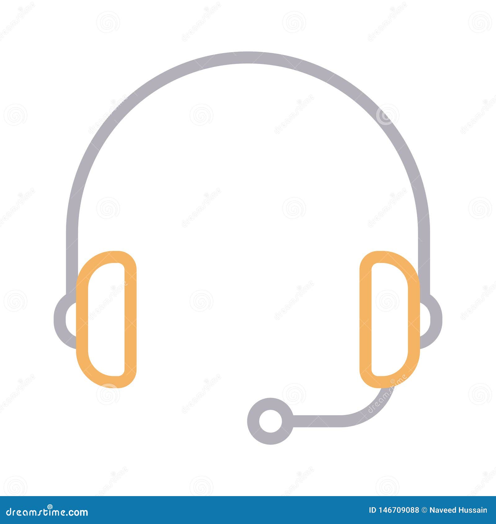 Headphone Thin Line Color Vector Icon Stock Vector Illustration of