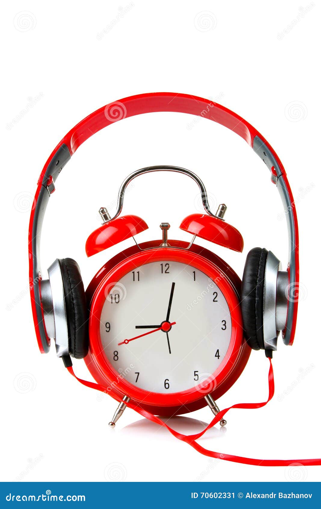 Headphones And Alarm Clock Stock Image Image Of Musical 70602331