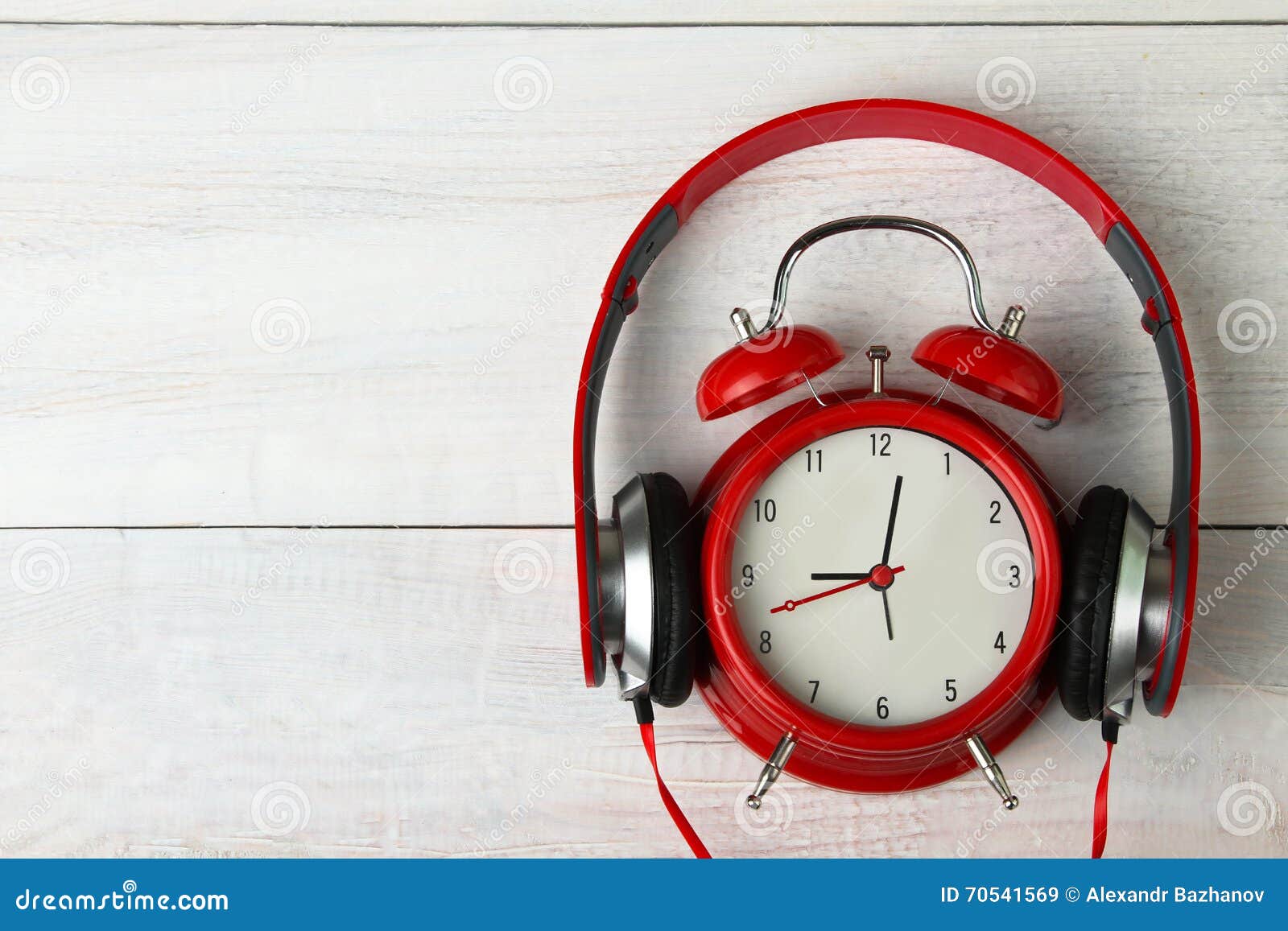Headphones And Alarm Clock Stock Image Image Of Audio 70541569