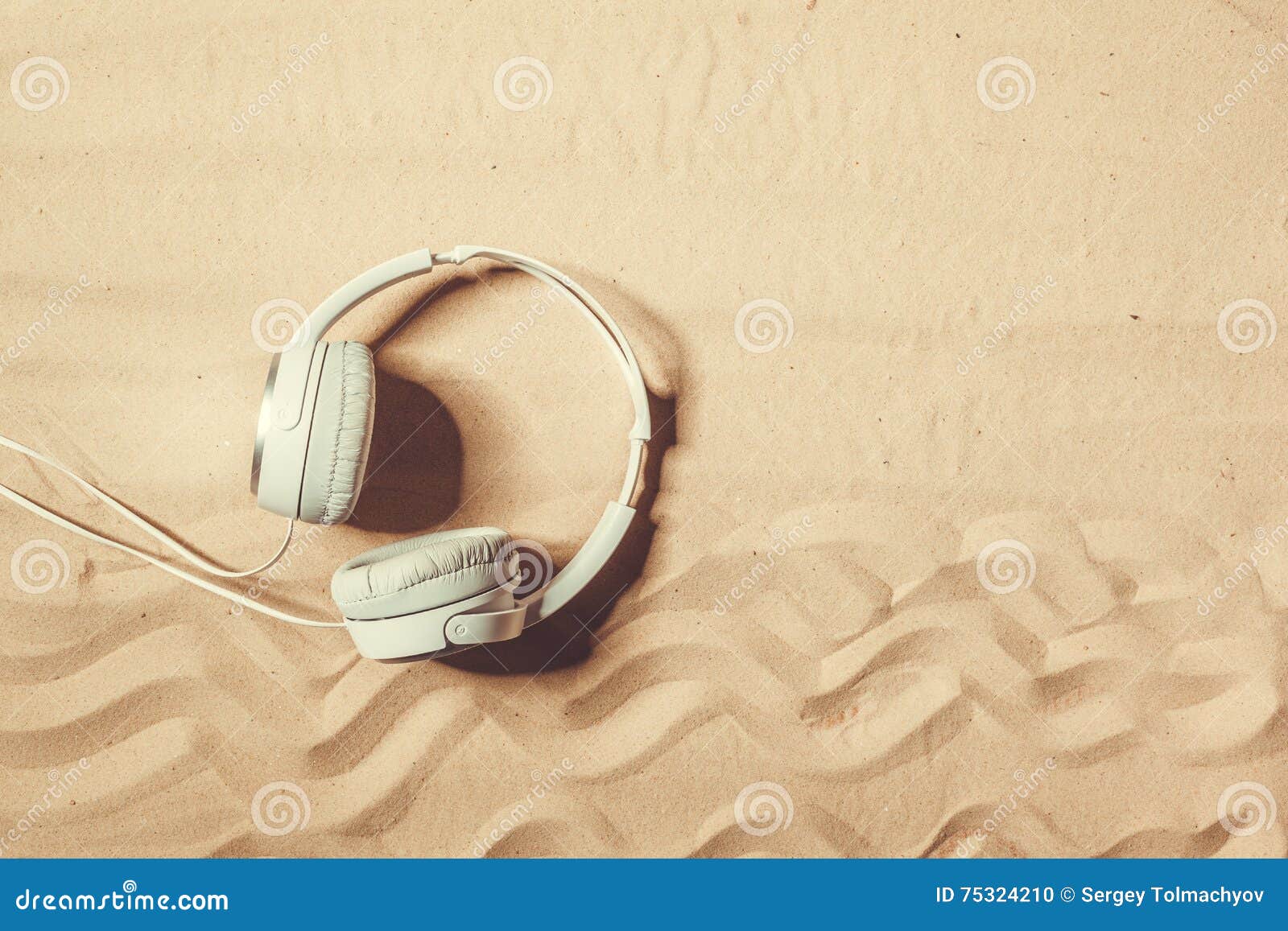 Headphones stock photo. Image of vacation, sound, concept 75324210