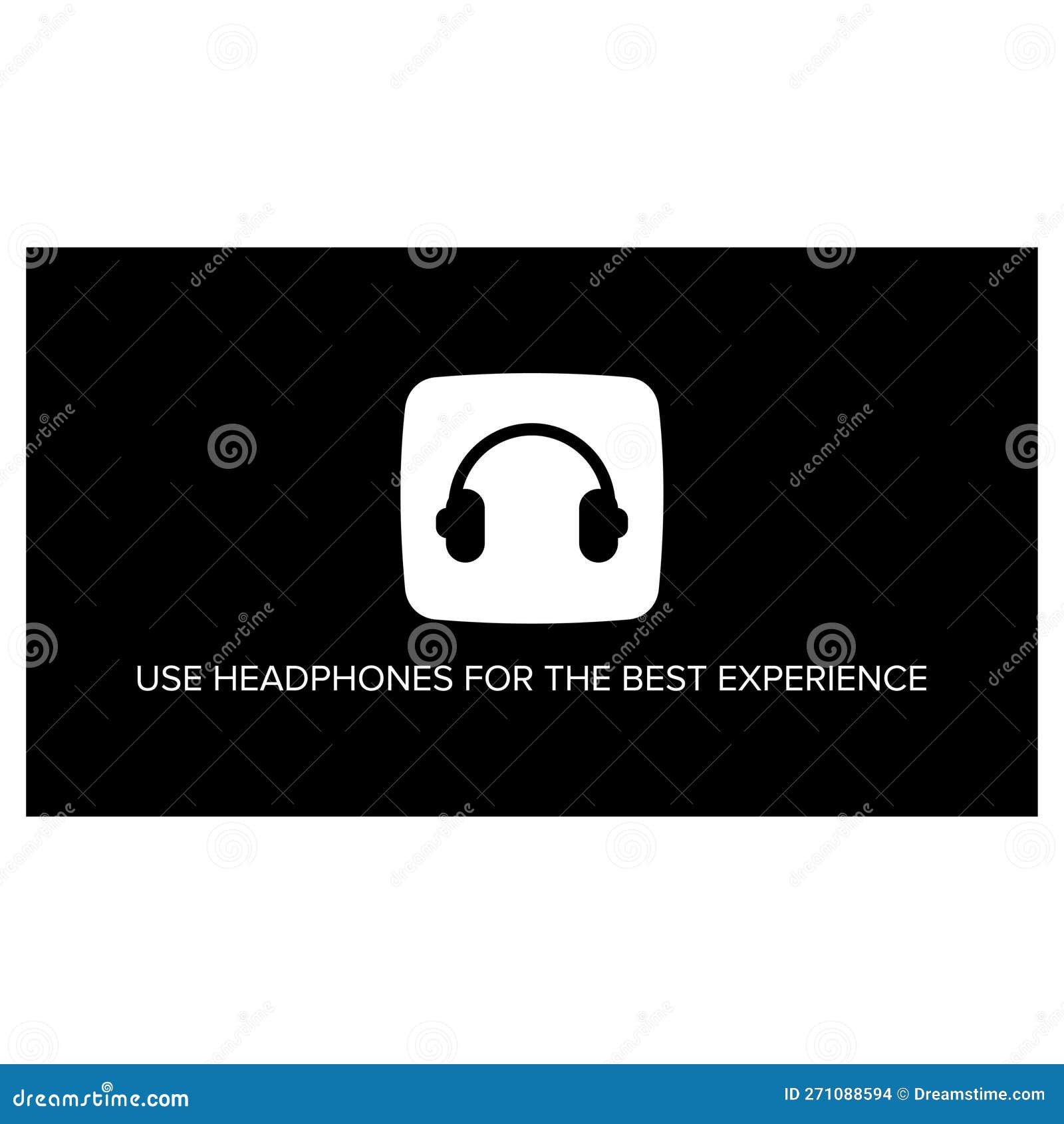Headphones Experience Intro Symbol Design Stock Vector Illustration