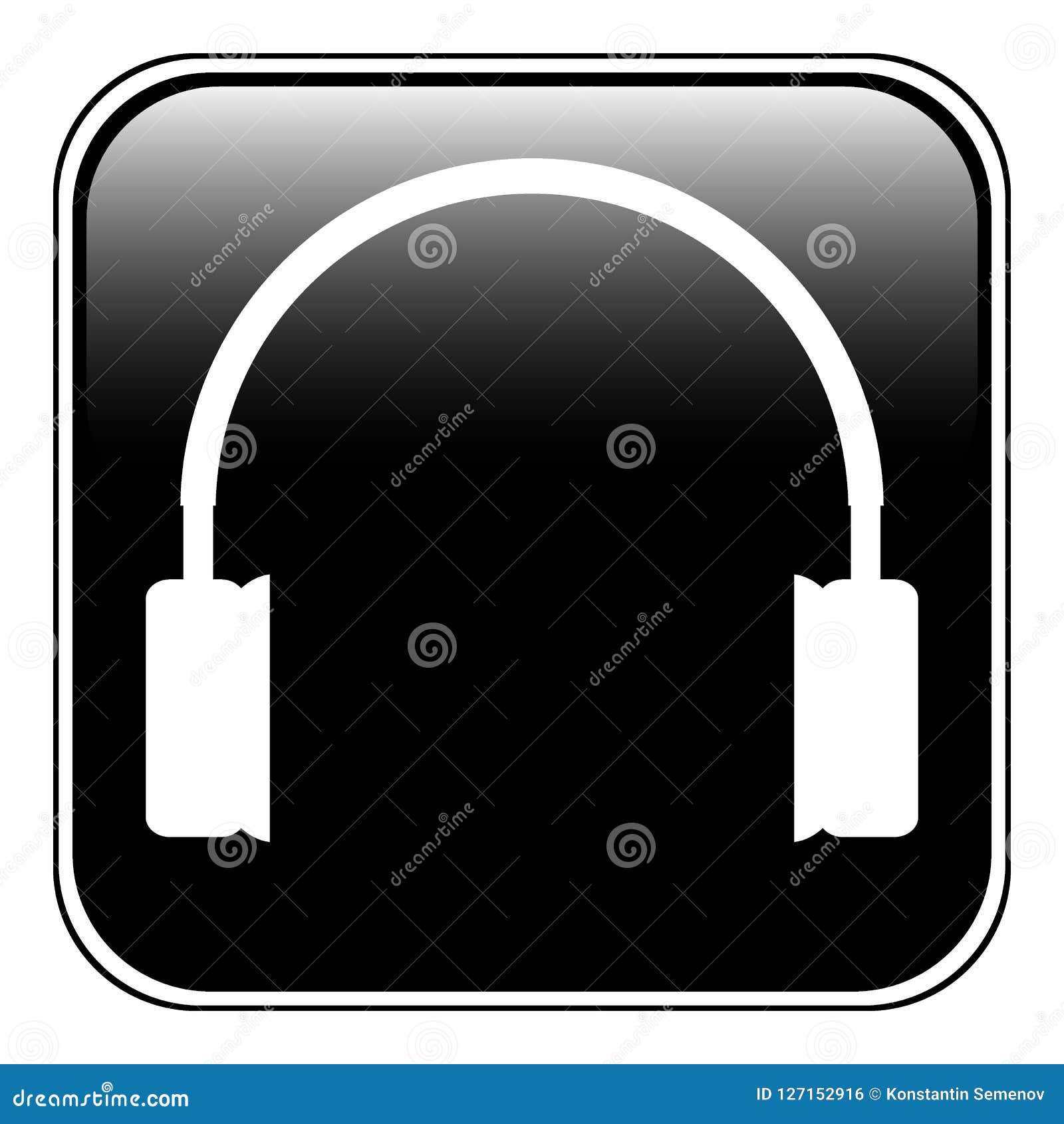 headphones icon on black.