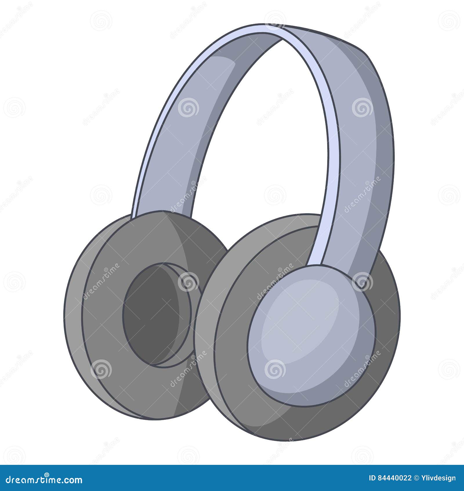 Headphones Icon, Cartoon Style Stock Vector Illustration of object