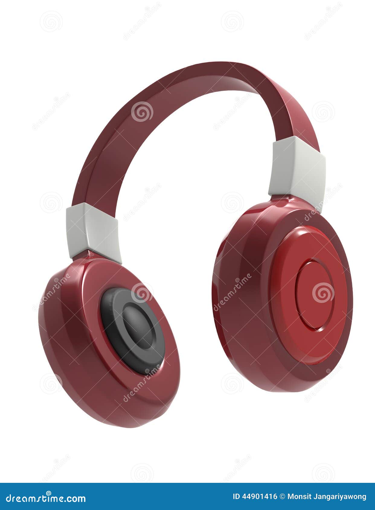 Headphones Isolate on White Background with Clipping Path Stock