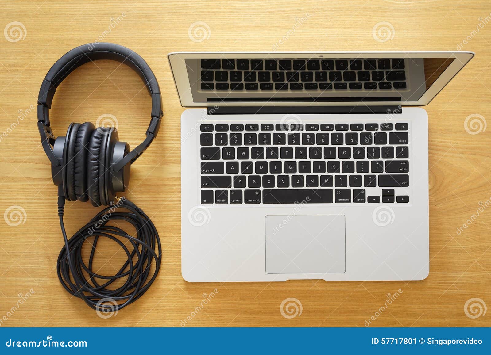 Headphones and Laptop for Modern Working Stock Image Image of