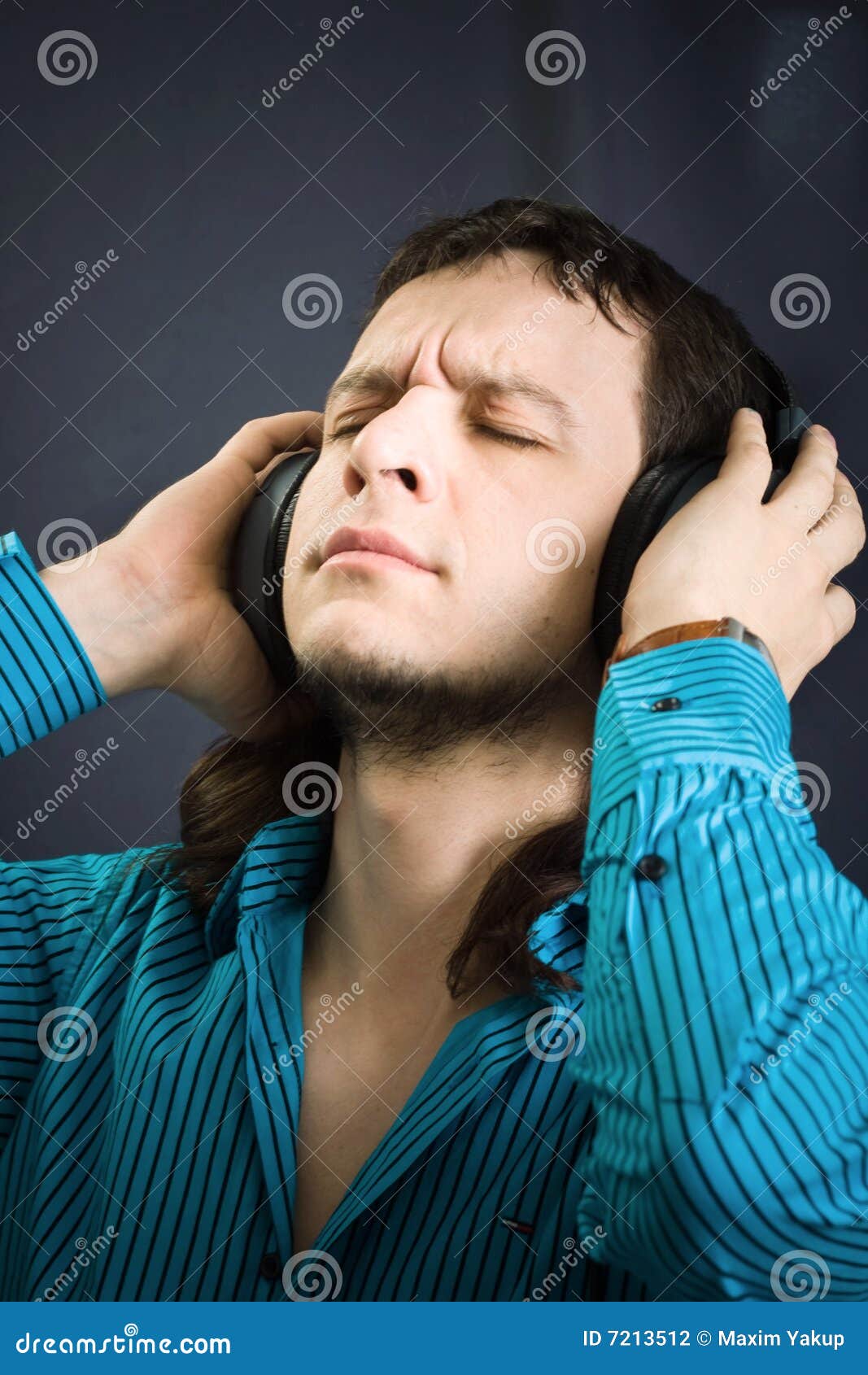 Headphones on man stock photo. Image of culture, music 7213512