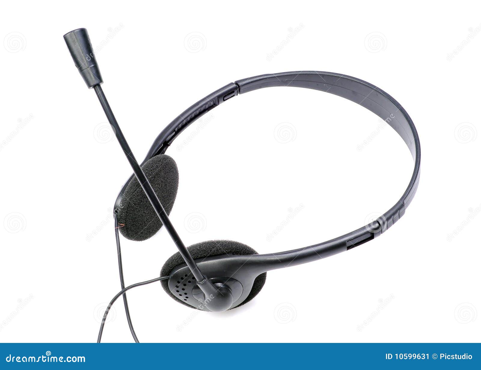Headphones with mic stock image. Image of communication 10599631