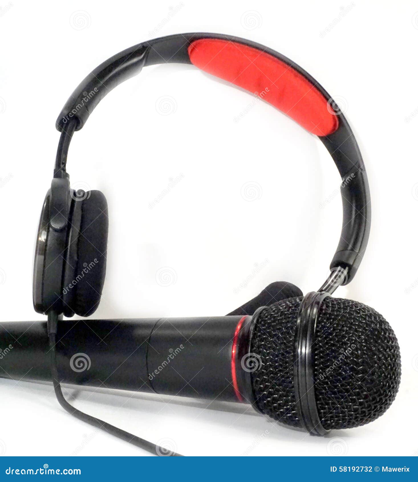 Headphones and mic stock photo. Image of microphone, performance 58192732