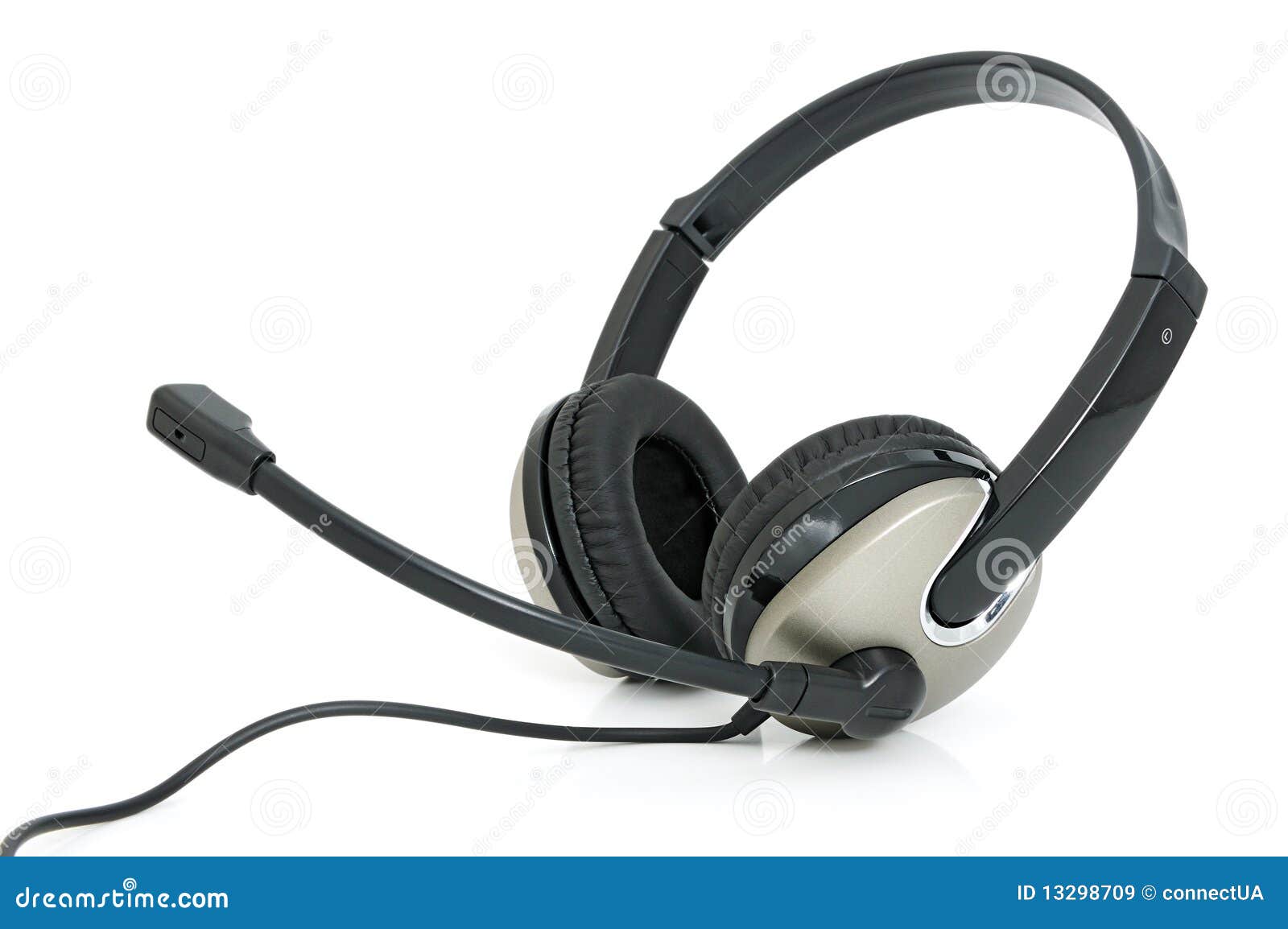 Headphones with microphone stock image. Image of microphone 13298709