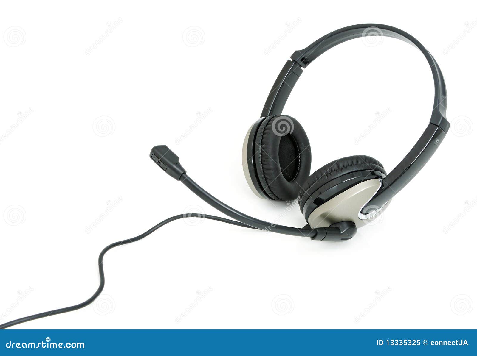 Headphones with microphone stock image. Image of qualitative 13335325