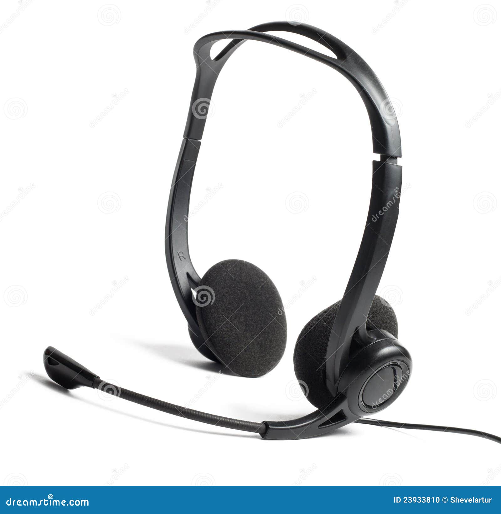 Headphones Set With Microphone RoyaltyFree Stock Photography