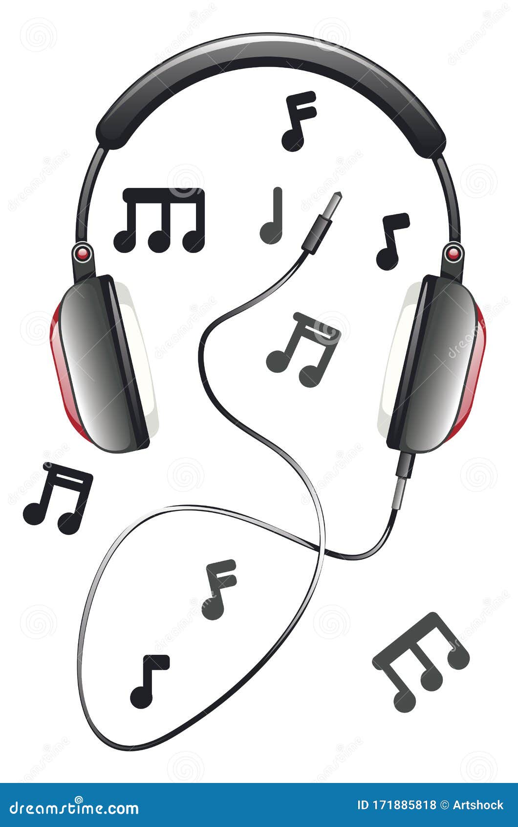 Headphones with Music Notes Stock Vector - Illustration of background, musical: 171885818 Headphones with Music Notes Stock Vector - Illustration of background, musical: 171885818