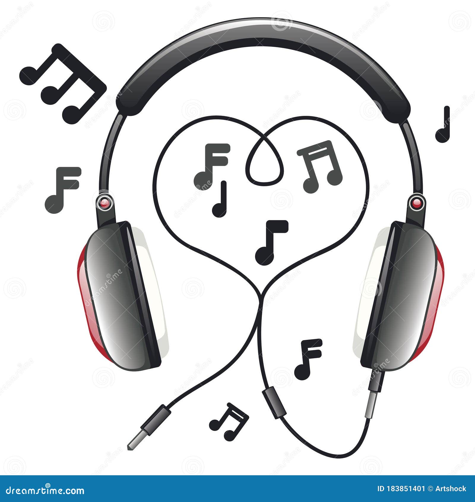 Headphones with Music Notes Stock Vector - Illustration of pictogram, note: 183851401 Headphones with Music Notes Stock Vector - Illustration of pictogram, note: 183851401