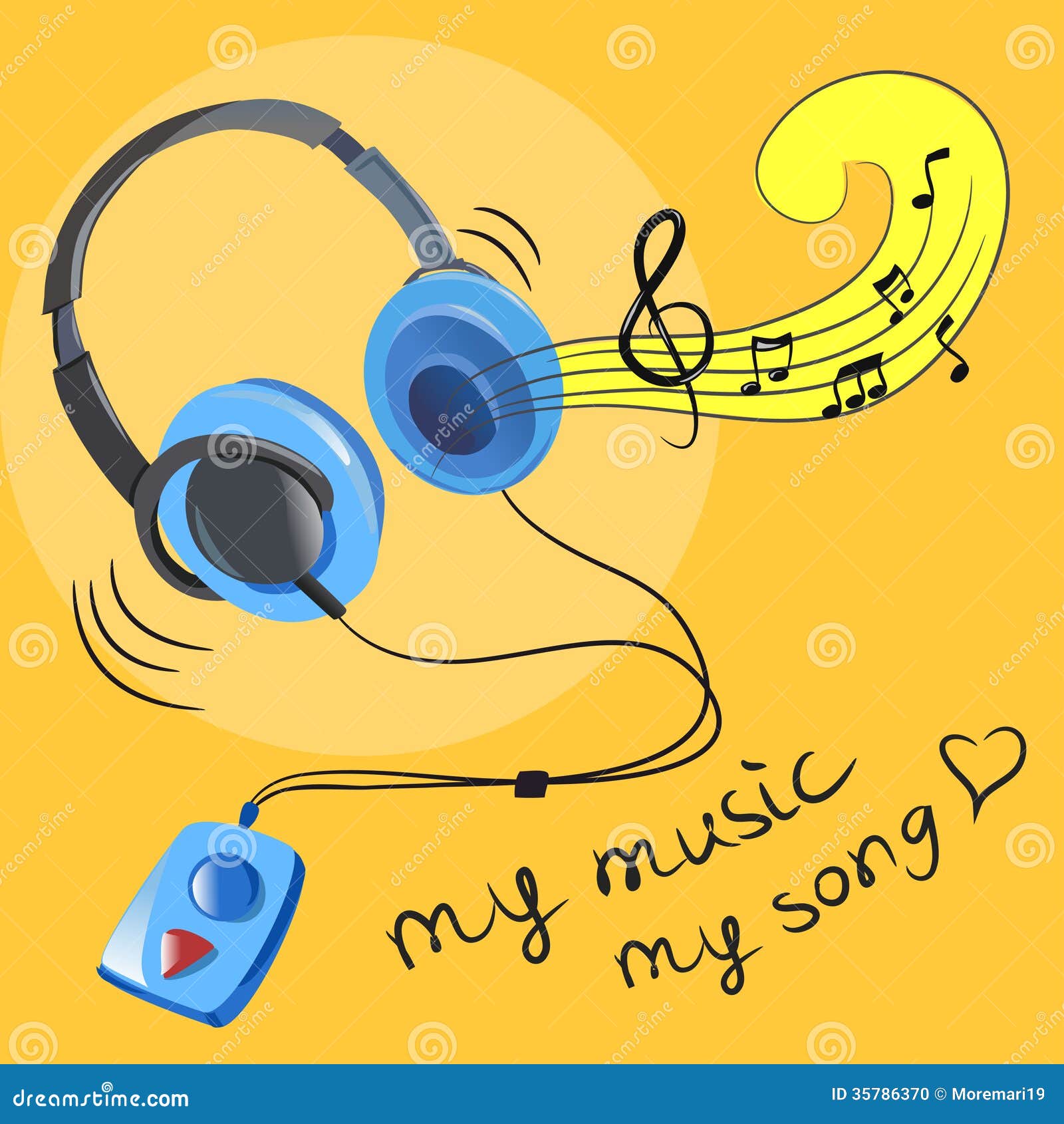 Headphones And Music Notes Stock Photo - Image: 35786370