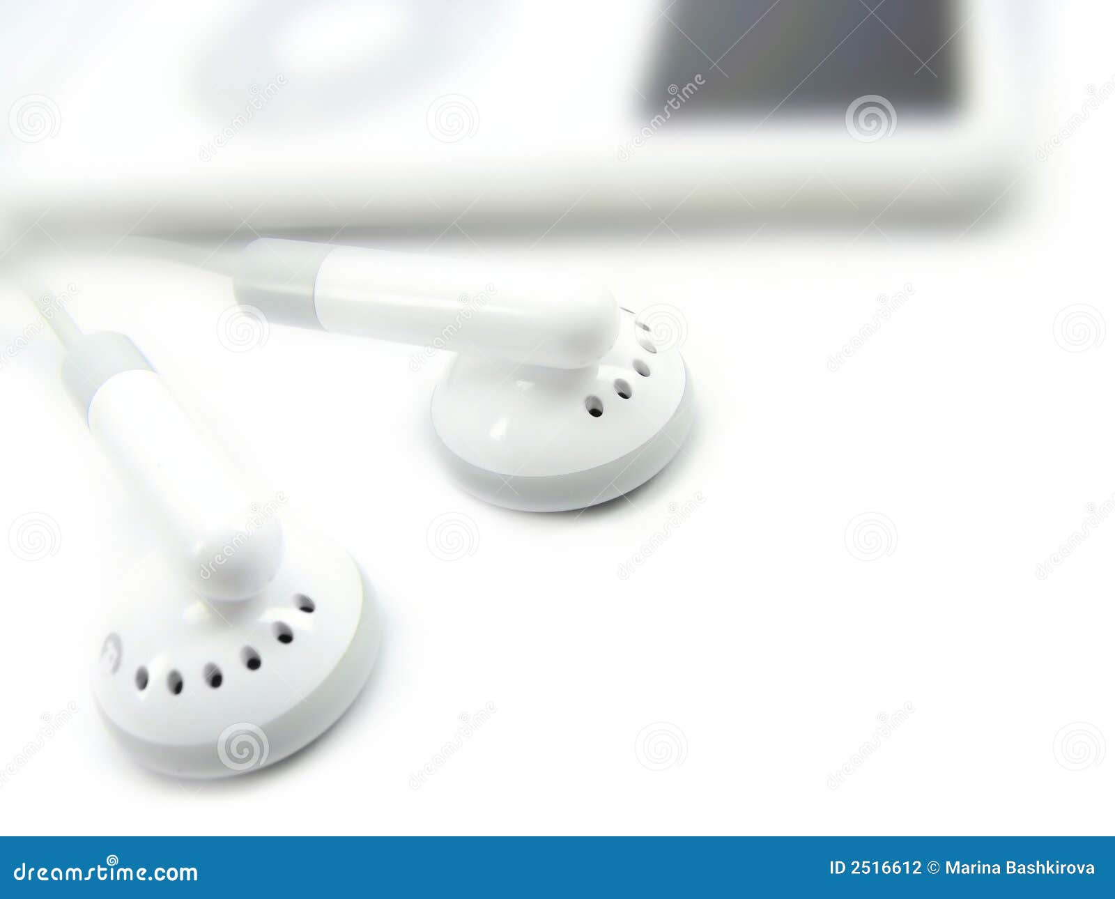 Headphones with a player. stock photo. Image of sound 2516612