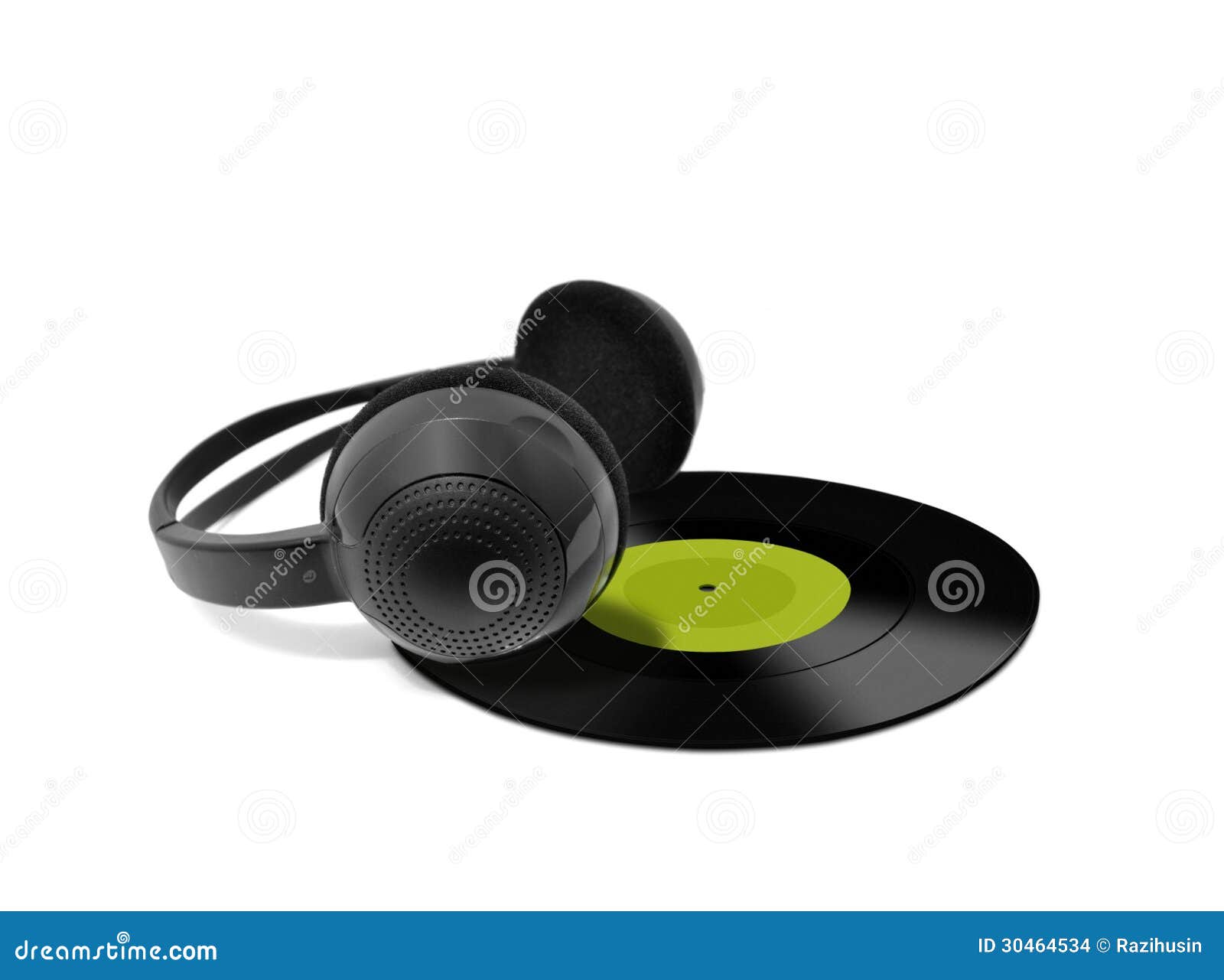 Headphones and Vinyl Record Stock Photo Image of circle, media 30464534