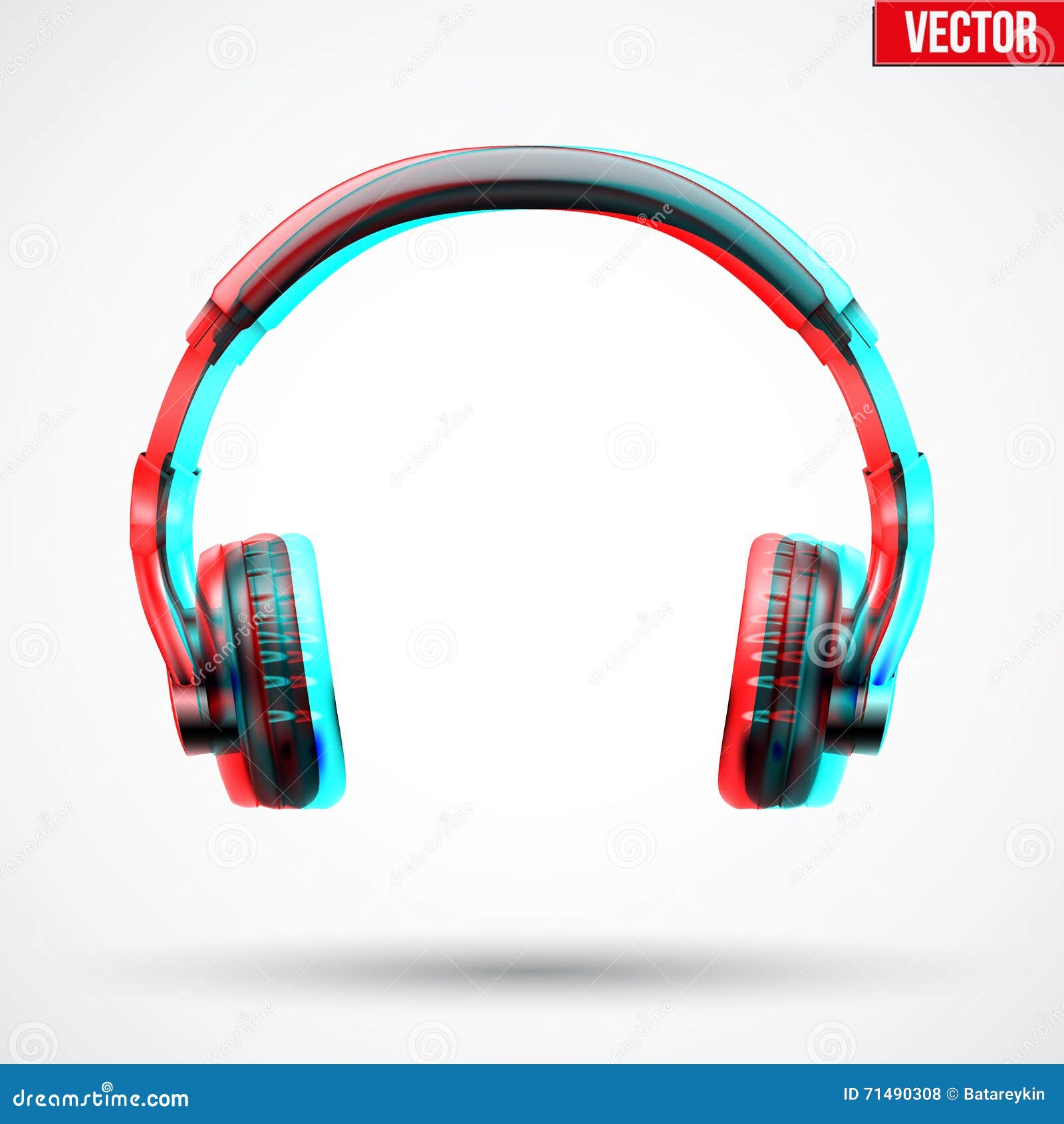 Headphones with Visual Stereo Effect Stock Vector Illustration of