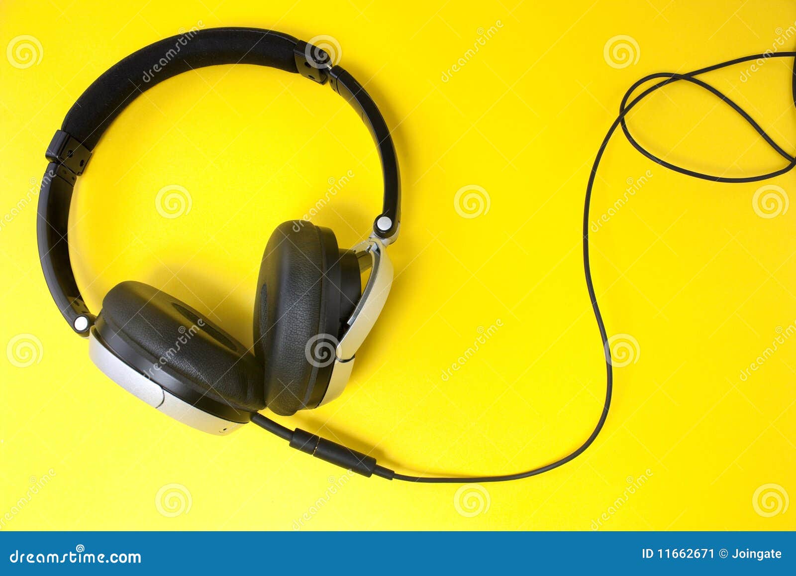 Headphones on yellow stock image. Image of background 11662671