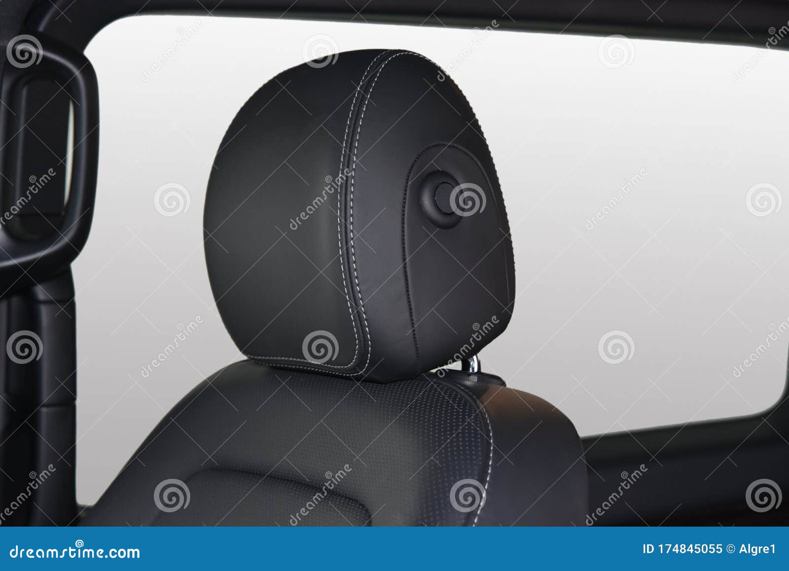 Headrest on a car seat stock image. Image of seatbelt 174845055