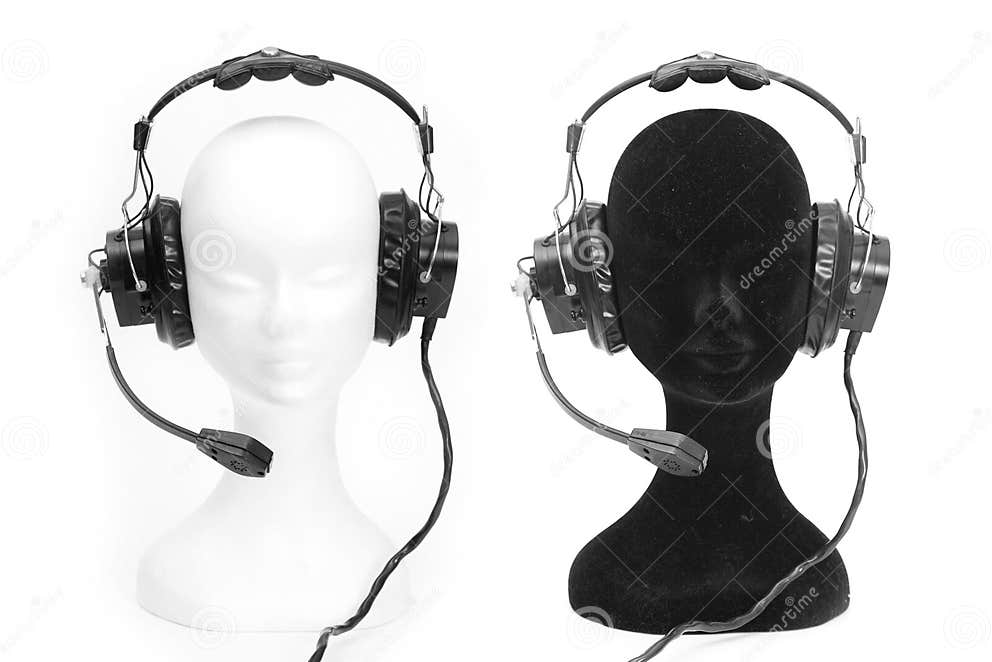Heads Dummies with Headphones Stock Photo Image of face, model 5174038