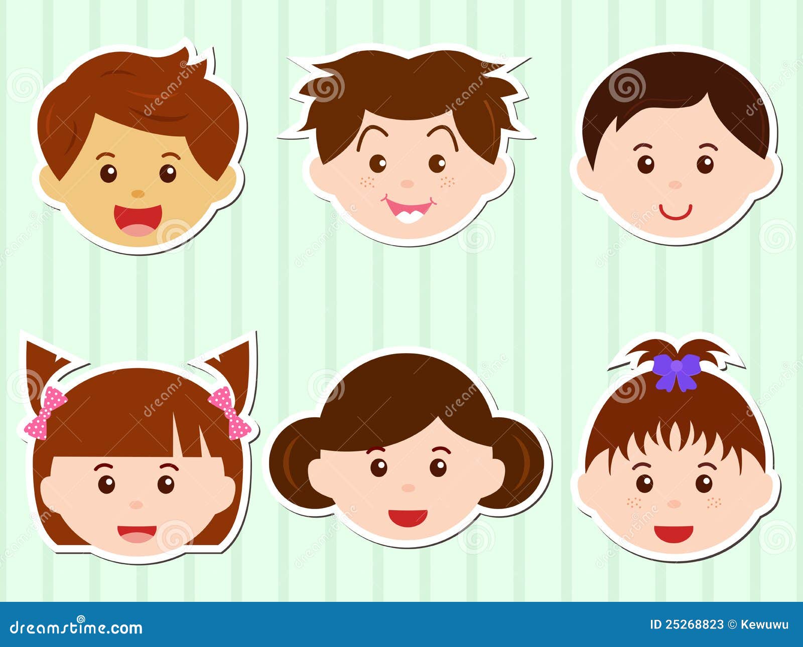 Heads of Girls/Boys with Brown Hair Stock Vector - Illustration of cartoon, mother: 25268823 Heads of Girls/Boys with Brown Hair Stock Vector - Illustration of cartoon, mother: 25268823