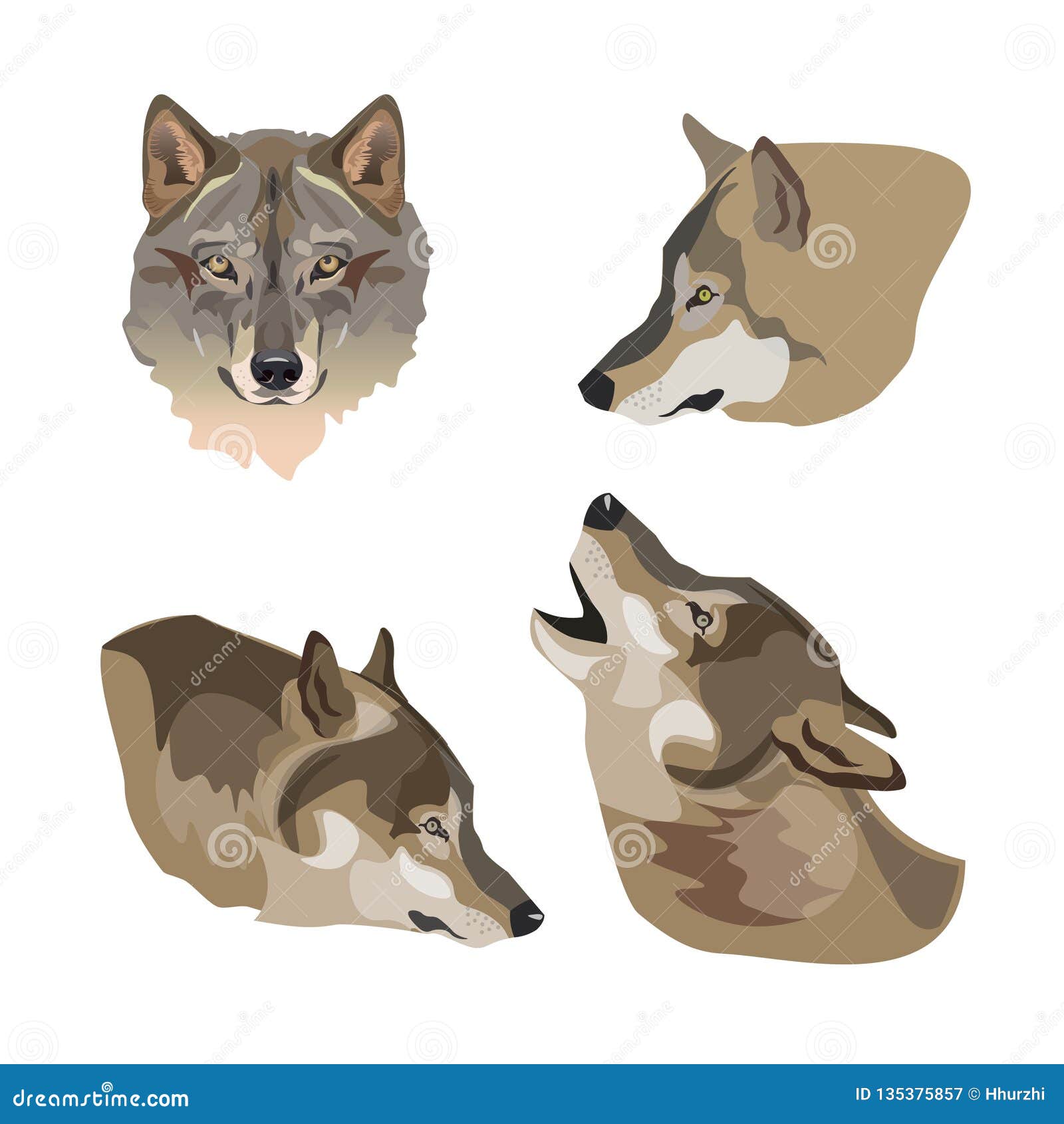 Wolves In Various Poses 3D Renders Stock Photo | CartoonDealer.com ...