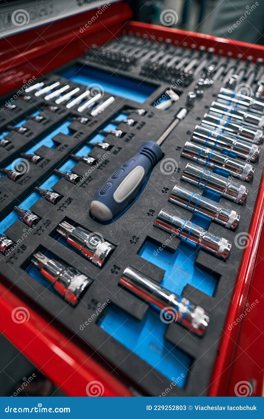 Heads for Socket Wrenches Inside an Instrument Kit Stock Image Image