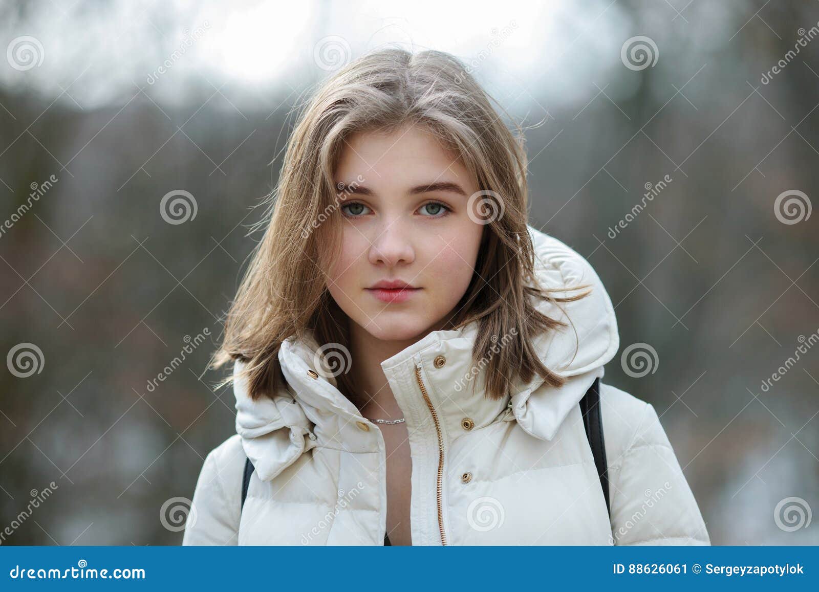 Headshot of Beautiful Young Natural Looking Blonde Woman Posing on the ...