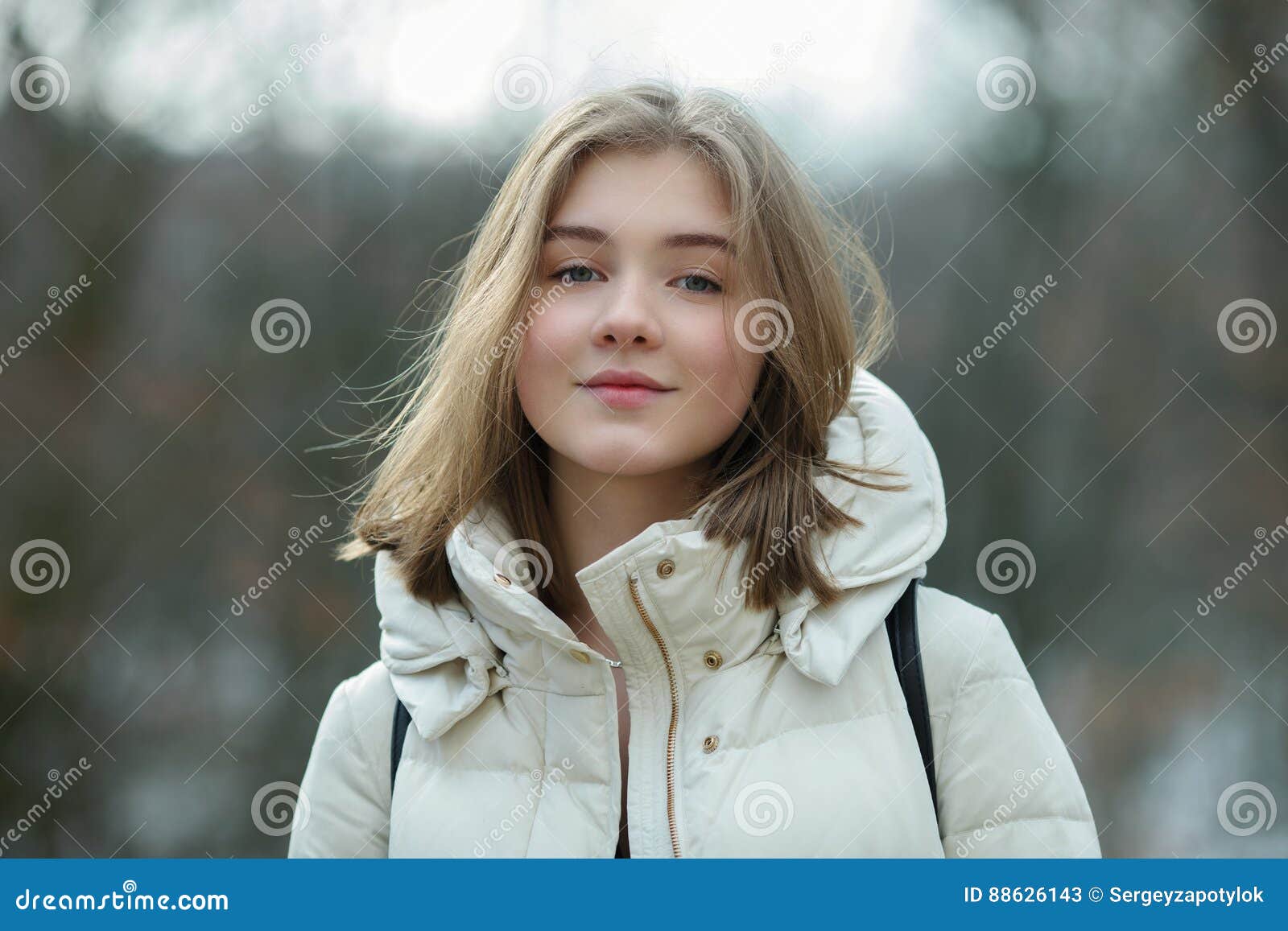 Headshot of Beautiful Young Natural Looking Blonde Woman Posing on the ...