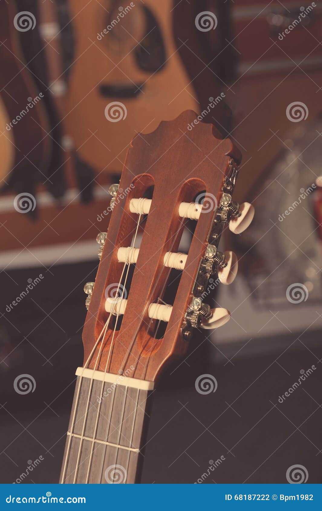 Headstock of Classical Guitar Stock Photo Image of classical, audio 68187222