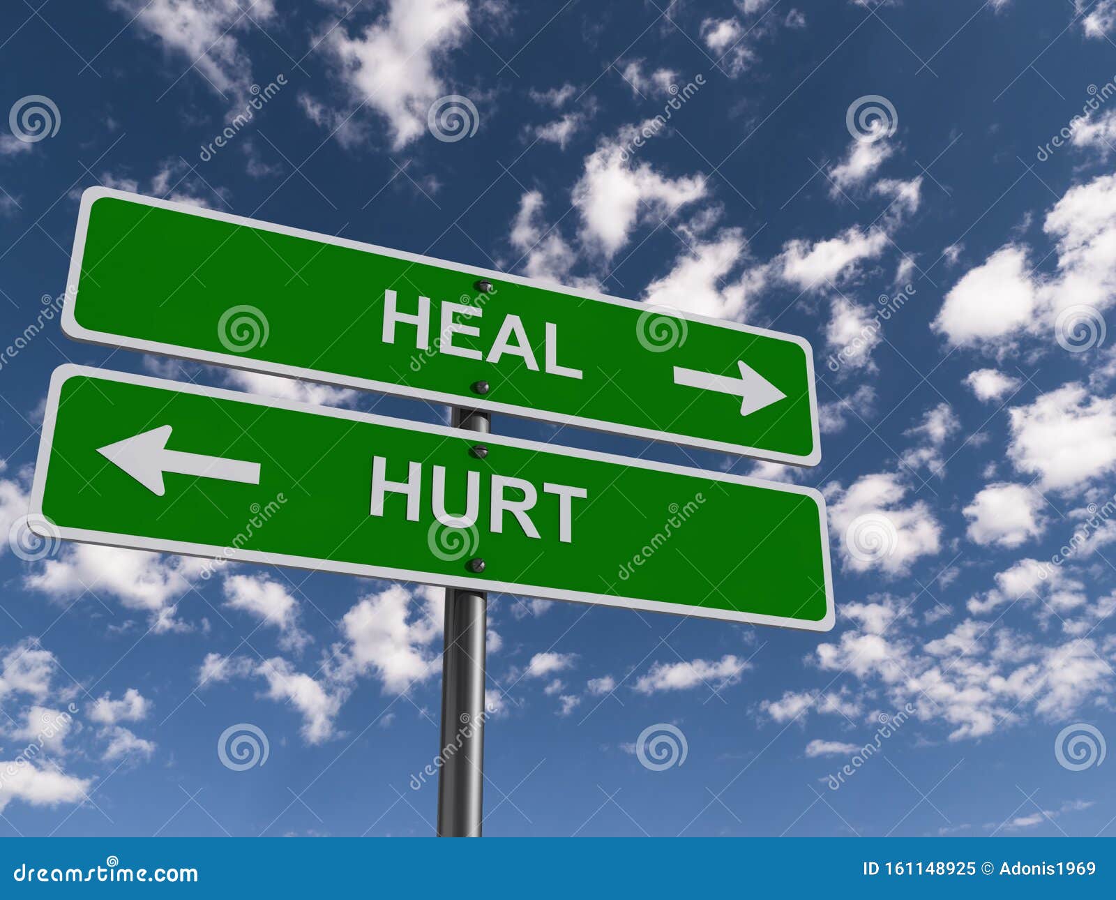 heal hurt traffic sign