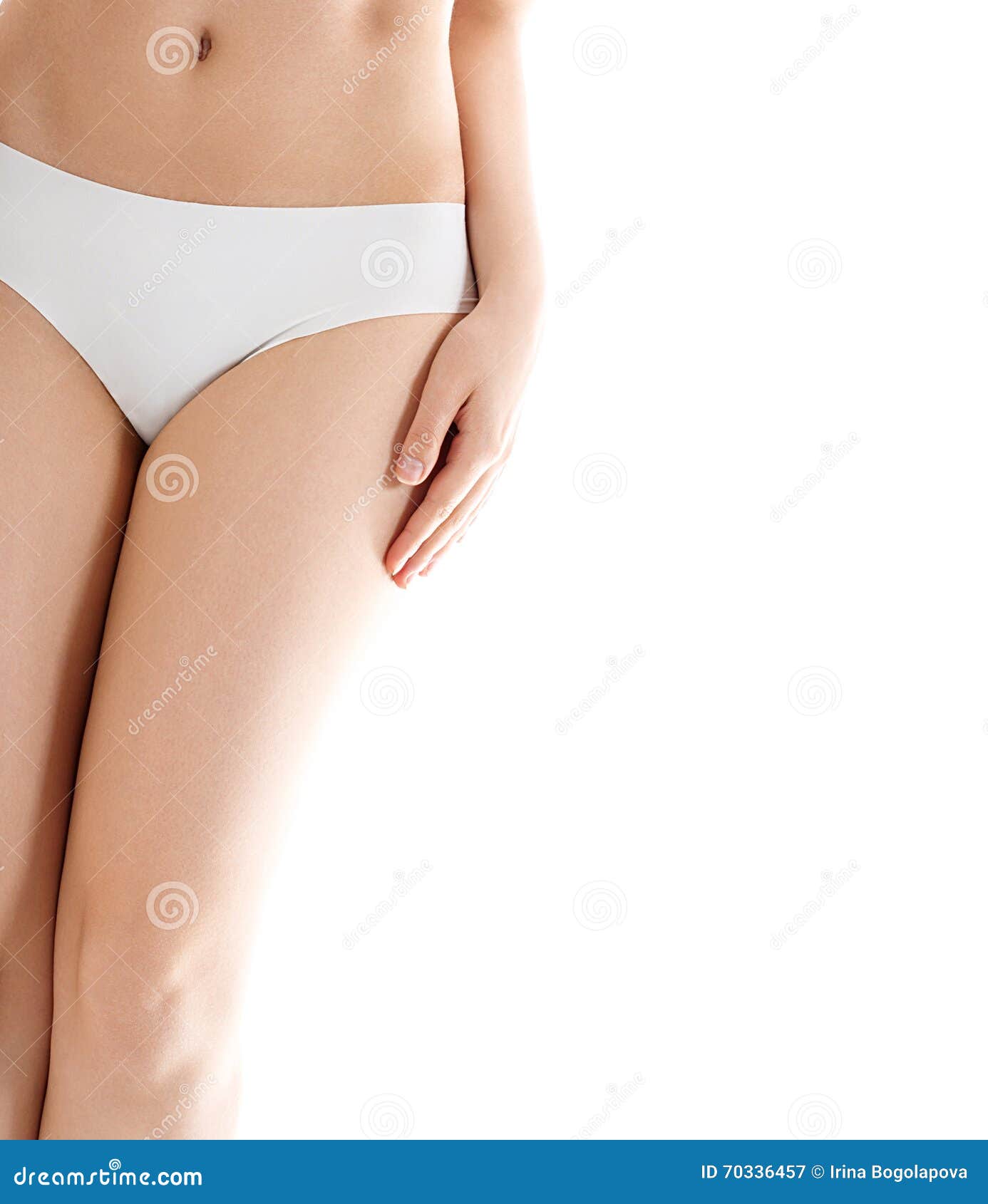 Beautiful Woman in White Cotton Underwear Stock Image - Image of