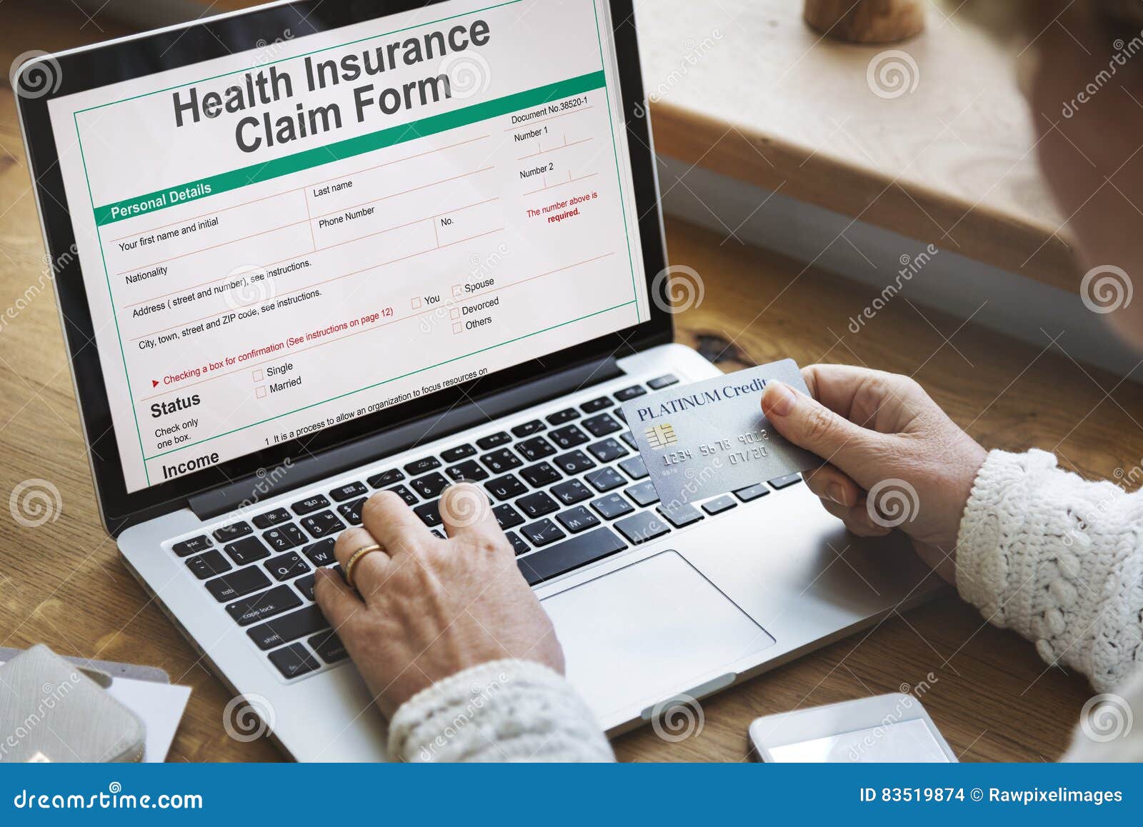 health benefits claim benefits form concept