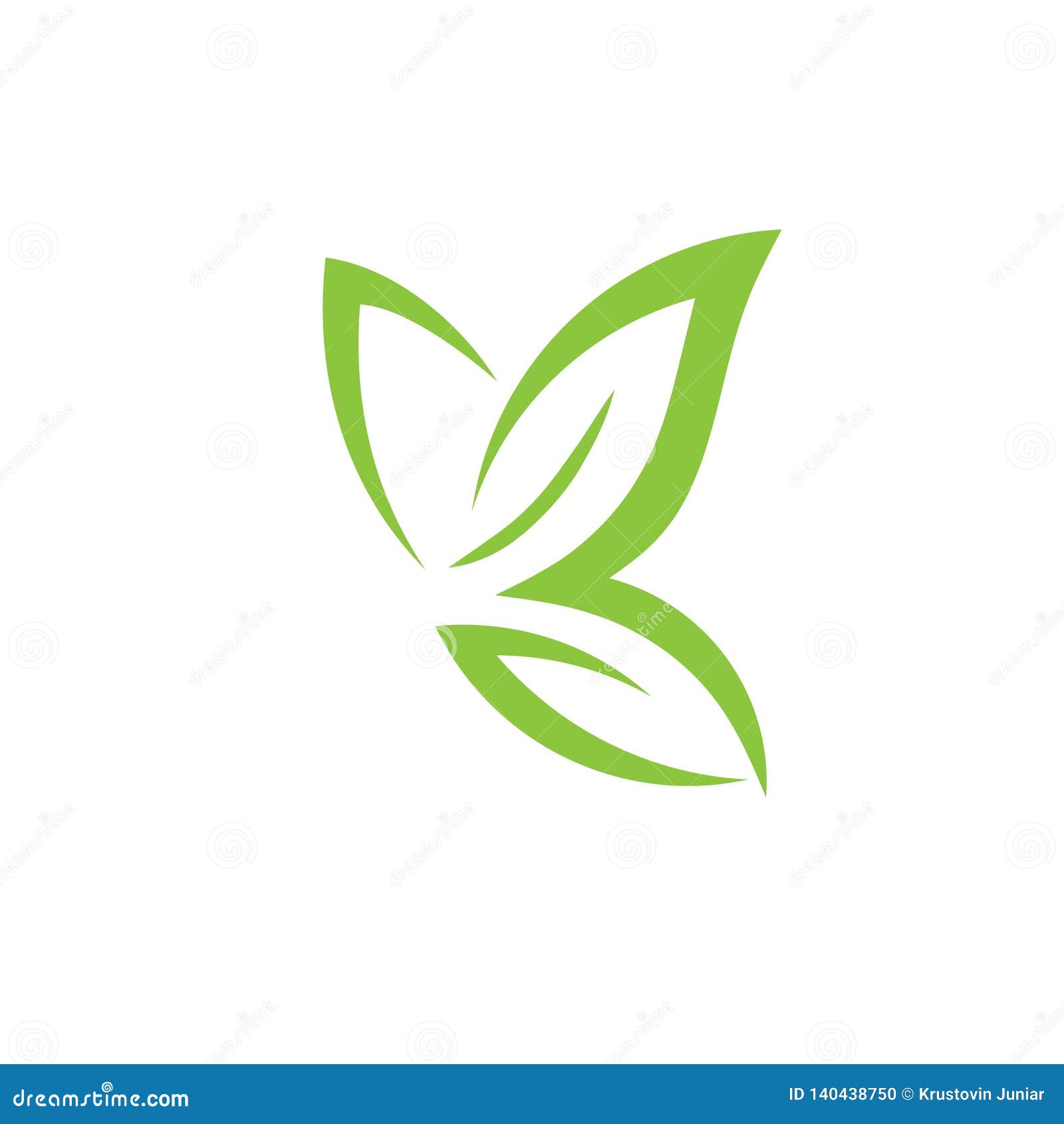 Simple Green Butterfly Logo Stock Vector Illustration of health