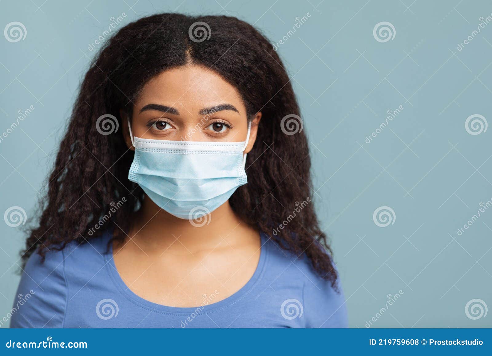 Health Care Concept. Portrait of African American Lady Wearing Surgical ...