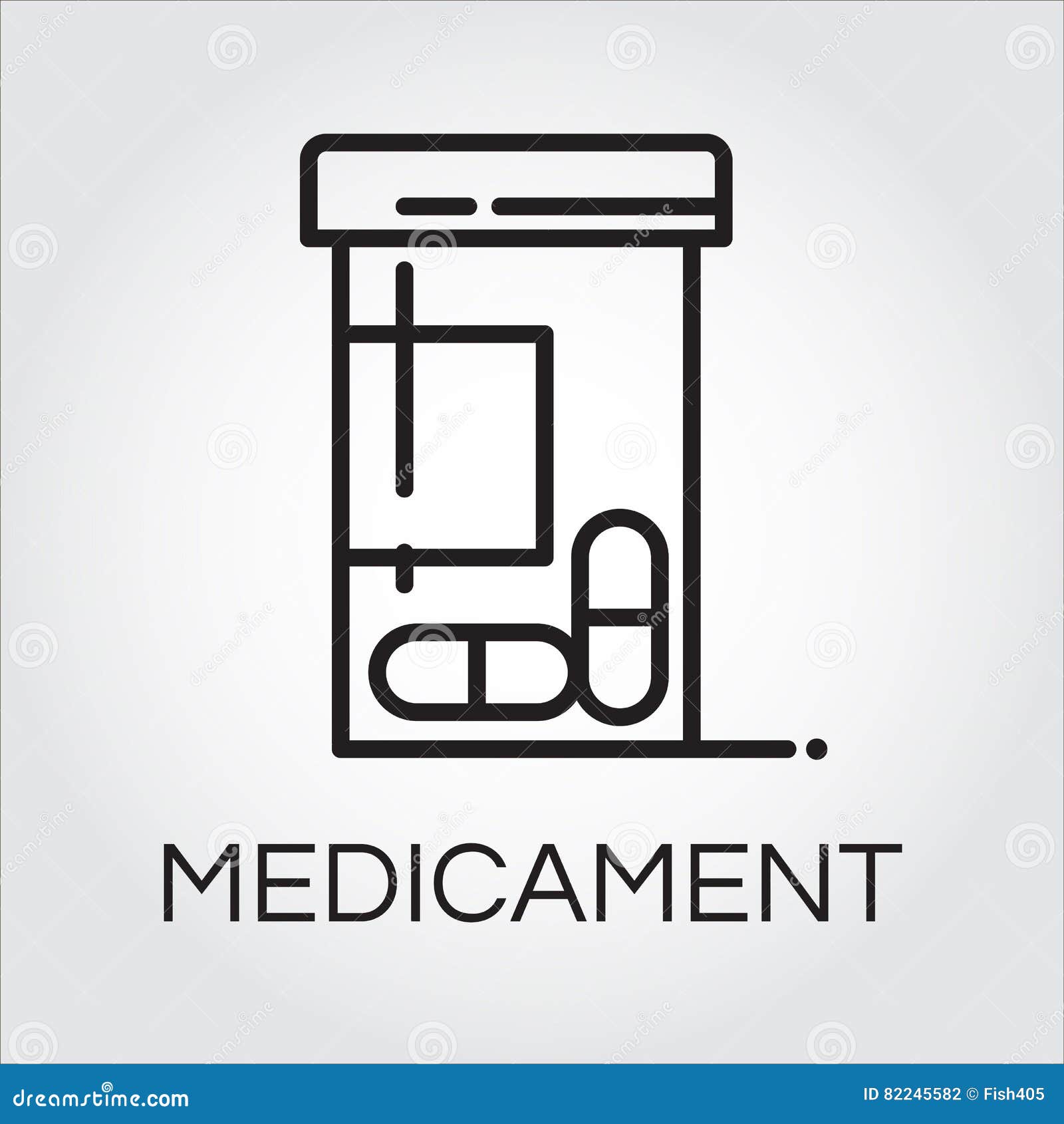 health care medicament black icon drawing in outline style