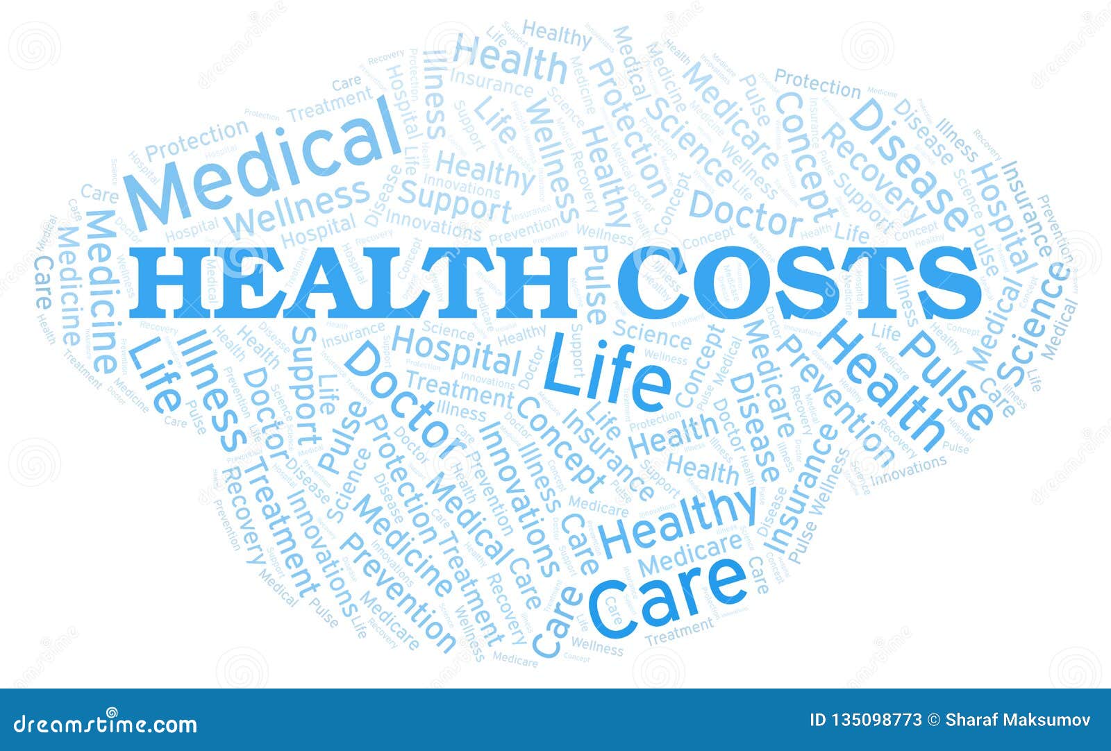 Health Costs word cloud stock illustration. Illustration of treatment 135098773