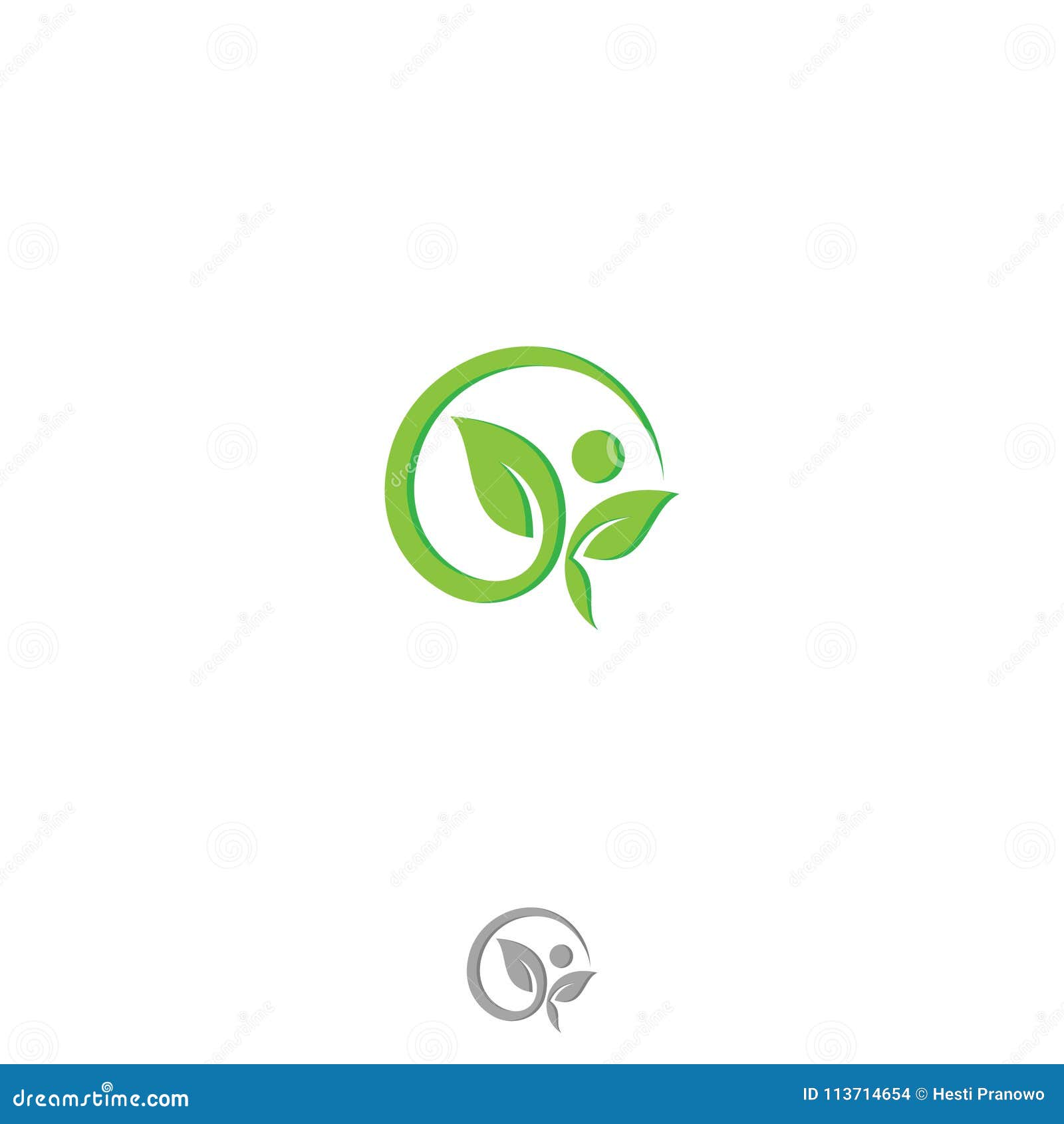 Health Human Logo Concept Illustration In Round Flat Style 