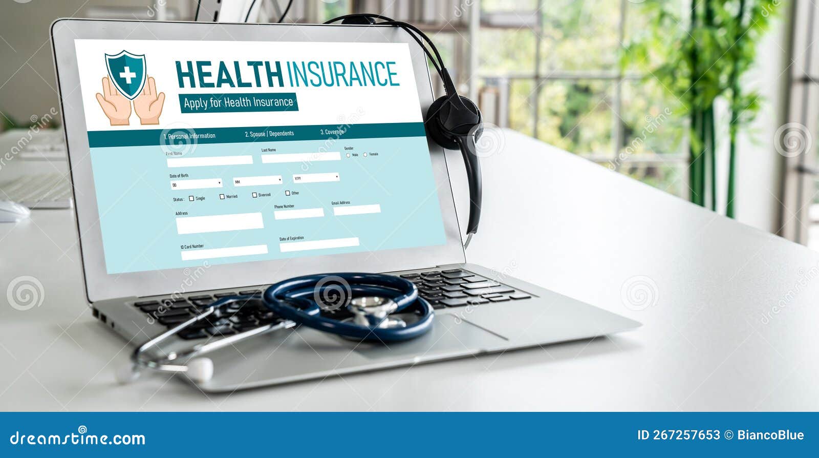 Health Insurance  Site Modish Registration System Stock Image