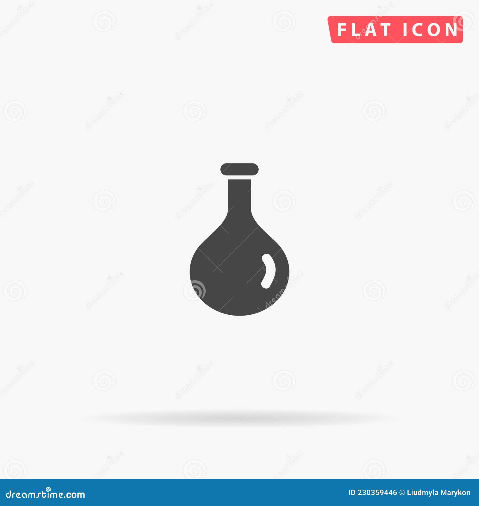 Health or Magic Mana Potion Bottle, Flask Flat Vector Icon. Hand Drawn