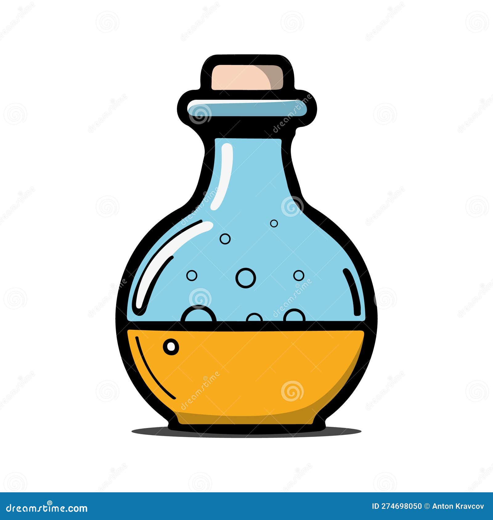 Health or Magic Mana Potion Bottle Flat Icon for Games and Websites