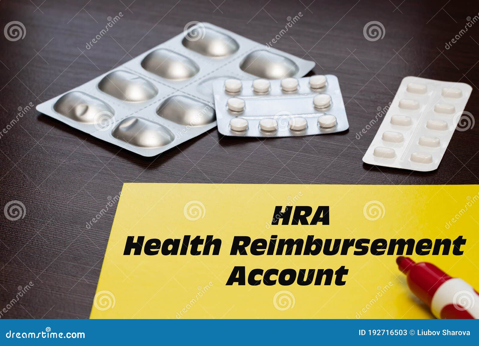 Health Reimbursement Account HRA, The Text Is Written On A Yellow Sheet Stock Image - Image of ...