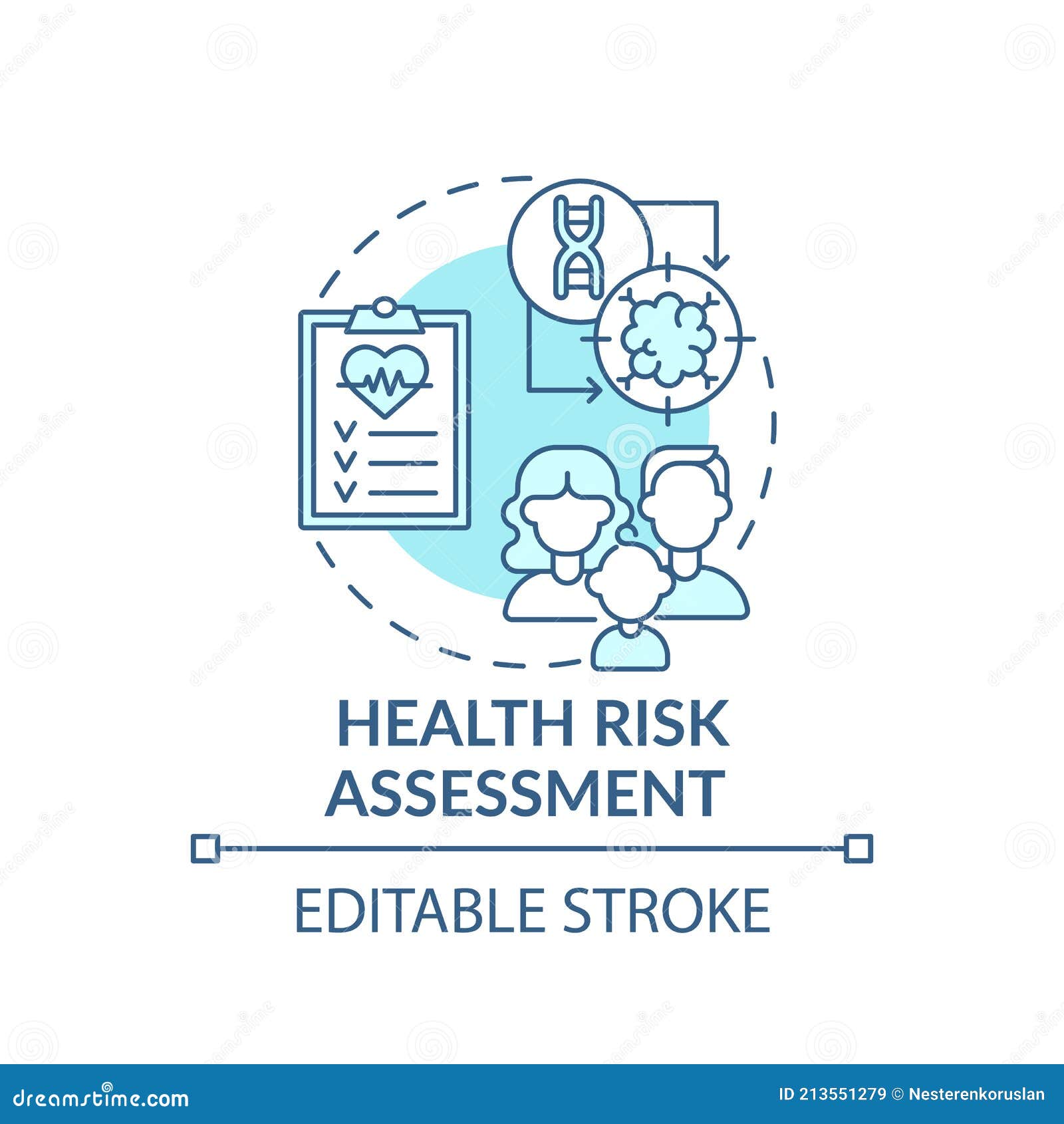 Health Risk Assessment Blue Concept Icon Stock Vector - Illustration of